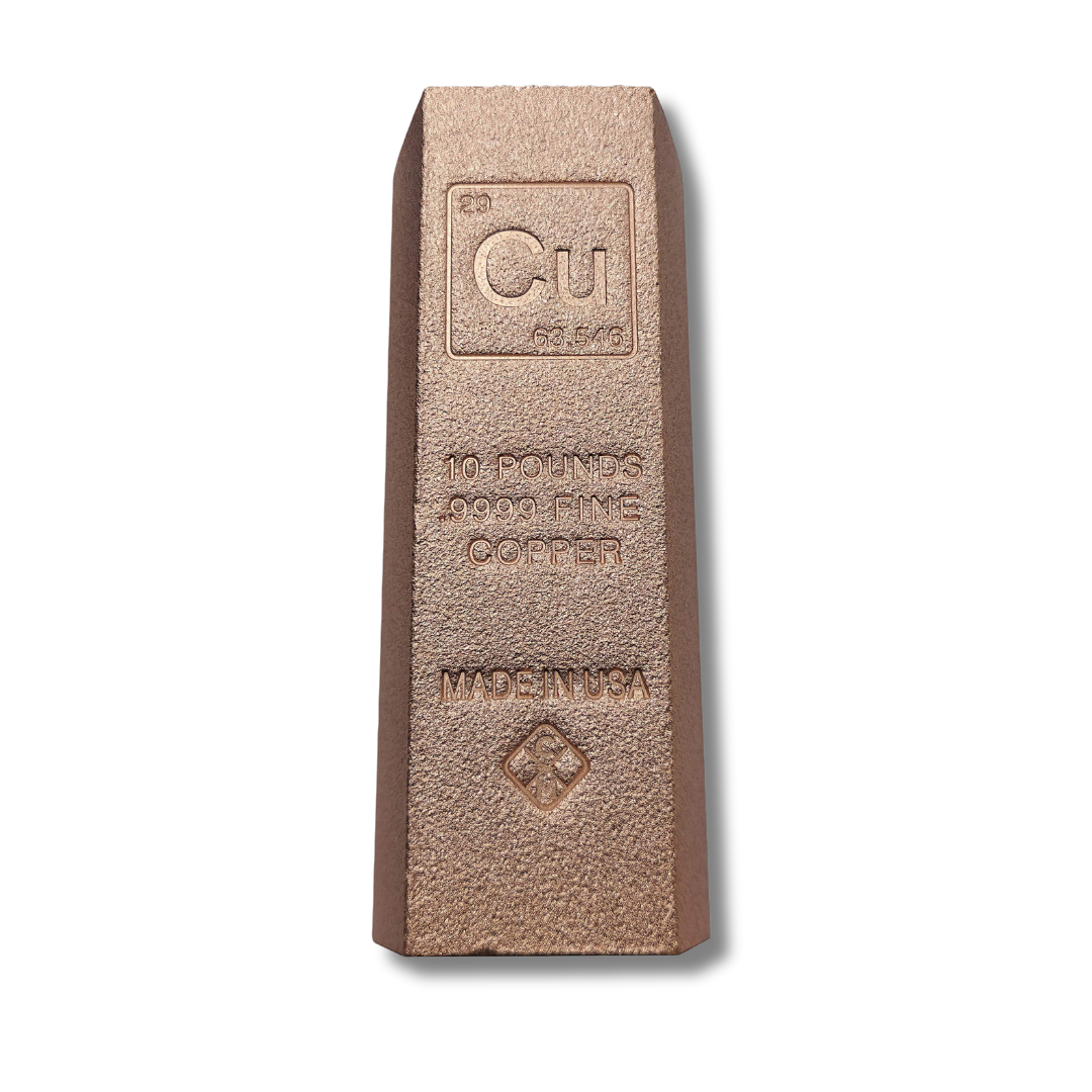 10 pound trapezoid .9999 Fine Copper Bar