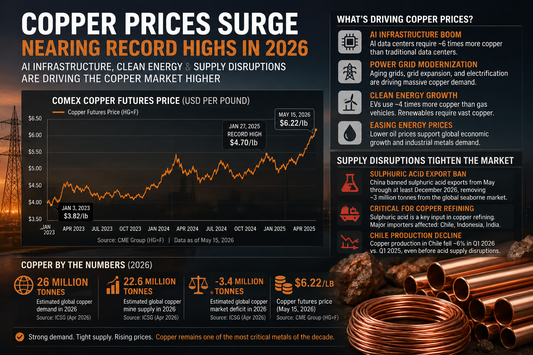 copper prices 2026, copper market outlook, AI infrastructure copper demand, clean energy copper, copper supply shortage, copper futures, copper investing, copper market news, Chile copper production, industrial metals outlook