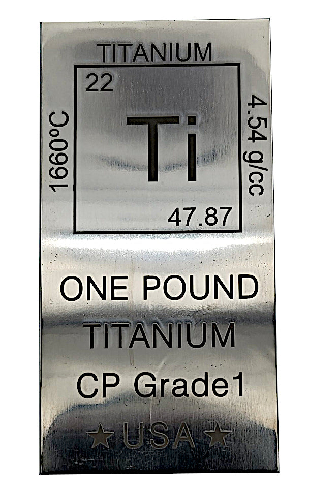 Ti Element 1 Pound Titanium Bullion Bar by Liberty Copper