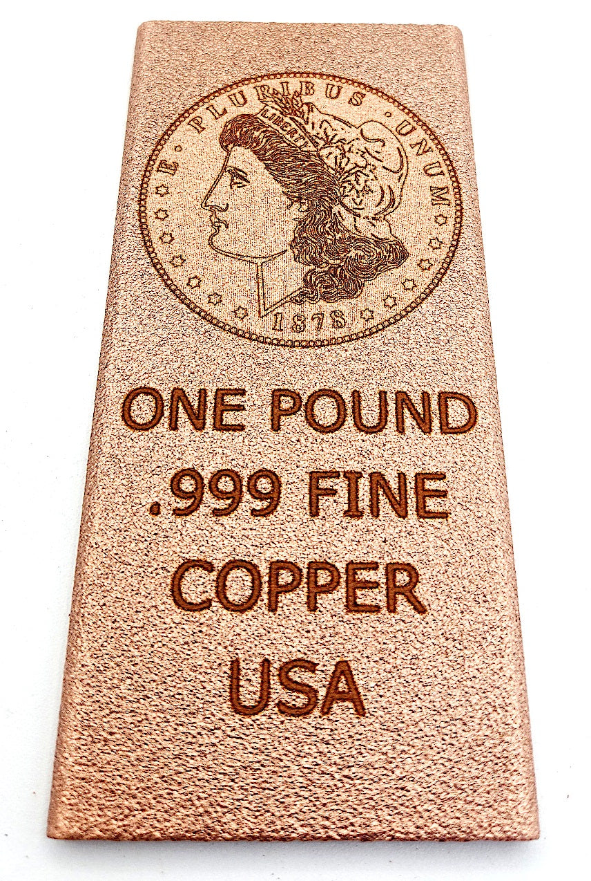 morgan head one pound copper bar by Liberty Copper