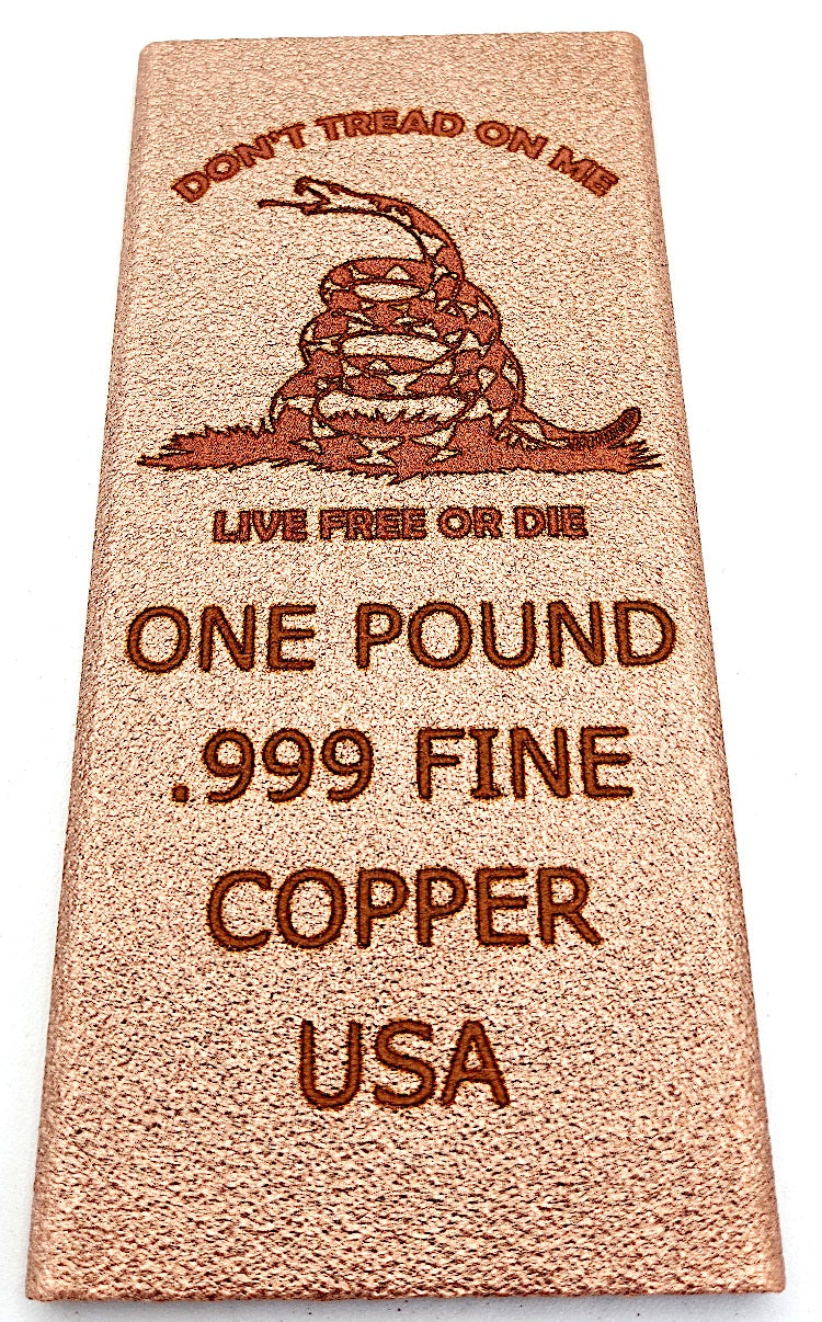 Don't Tread on Me - One pound copper Bullion bar by Liberty Copper