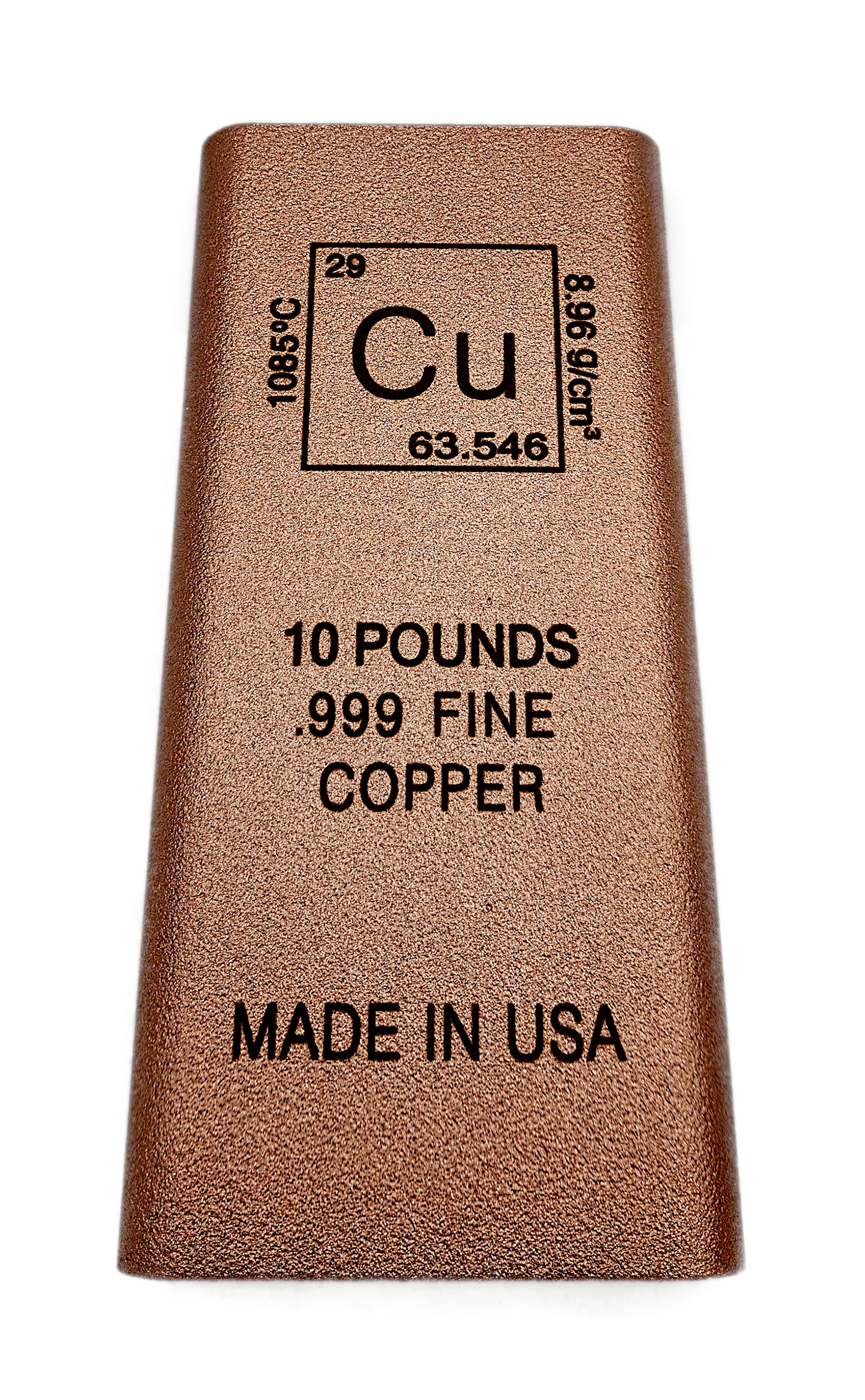 Cu Element Design 10 Pound Copper Bullion Bar by Liberty Copper