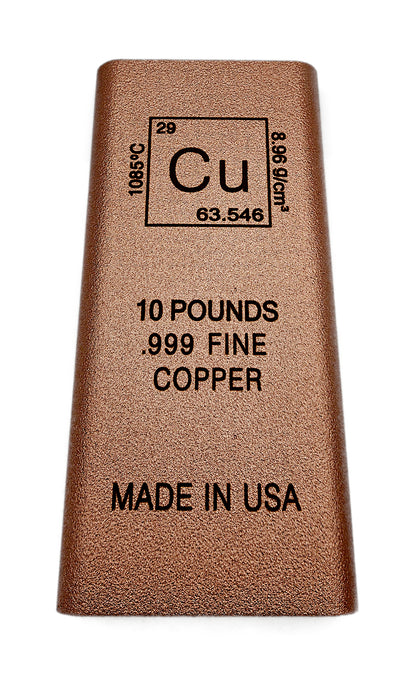 Cu Element Design 10 Pound Copper Bullion Bar by Liberty Copper