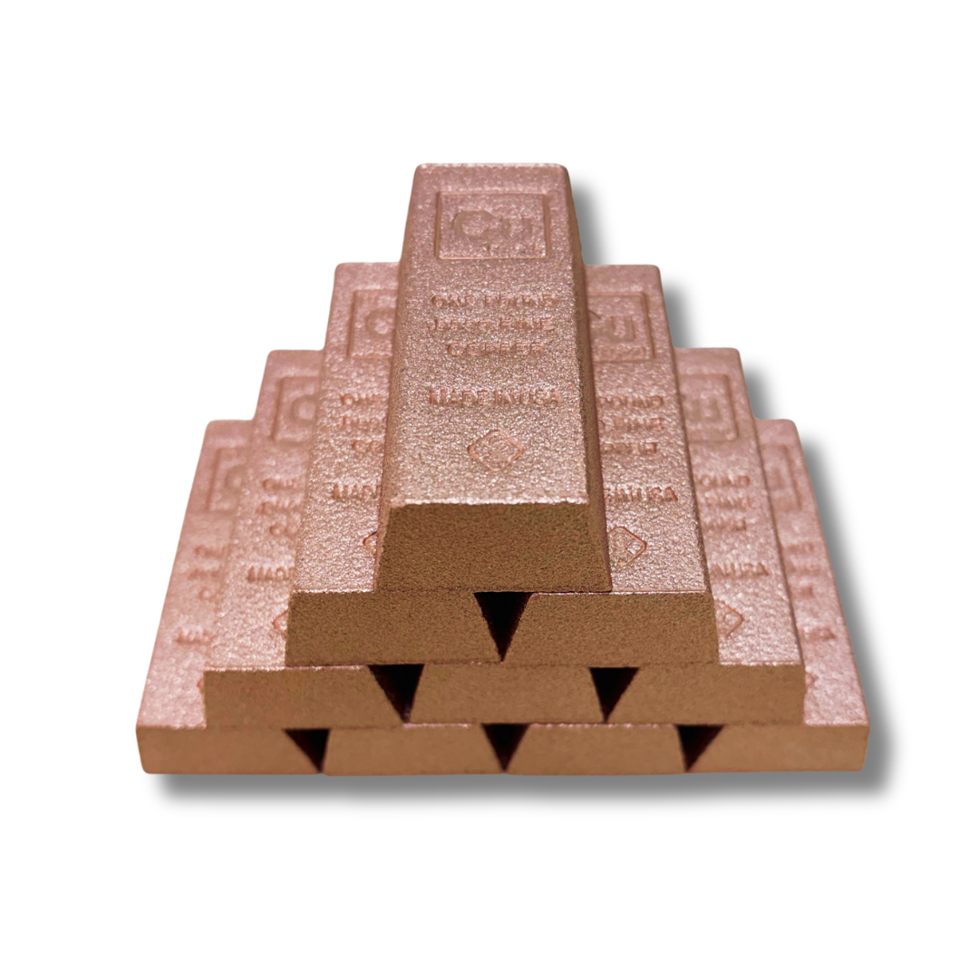 1 lb .9999 fine copper trapezoid bar by Liberty Copper