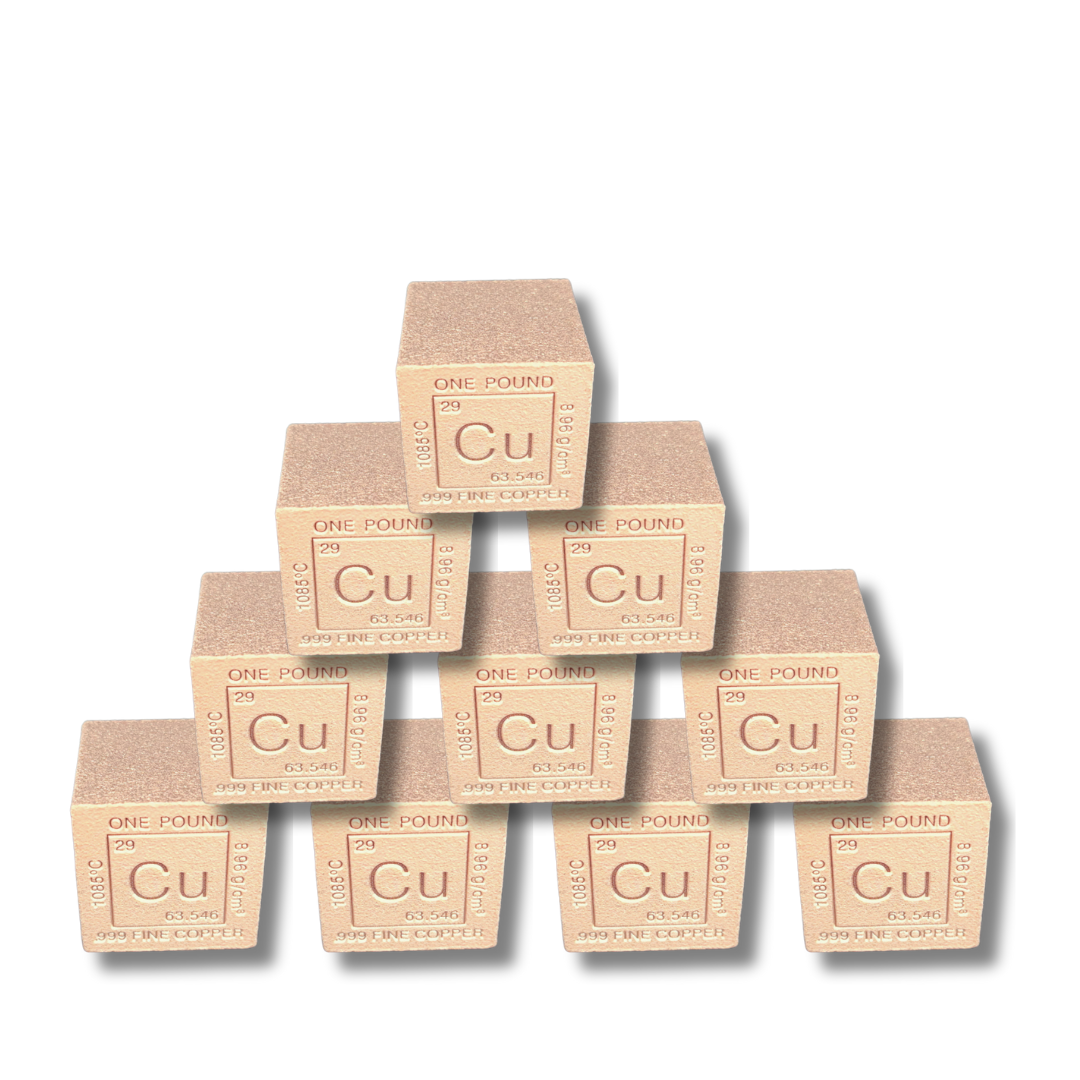 1 lb Copper Element Cube – .999 Pure Bullion Collectible