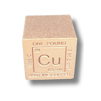 1 lb Copper Element Cube – .999 Pure Bullion Collectible