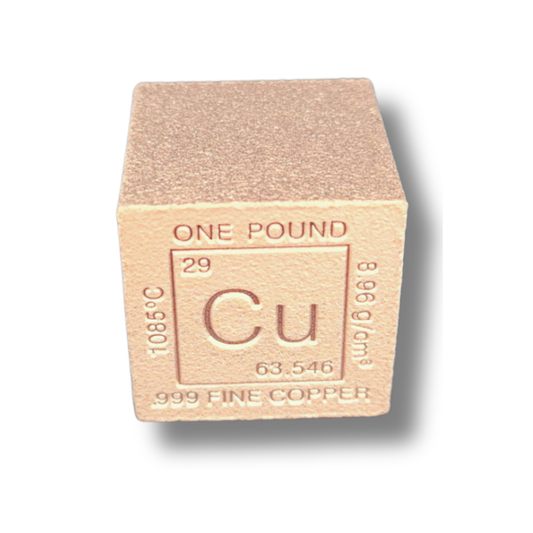 1 lb Copper Element Cube – .999 Pure Bullion Collectible