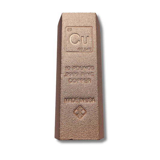 10 pound trapezoid .9999 Fine Copper Bar