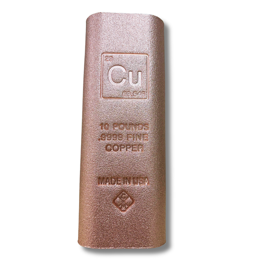 10 lb .9999 fine copper bar with rounded edges by Liberty Copper