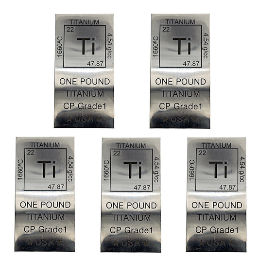 Elemental Design 1 Pound Titanium Bar (LOT OF FIVE)