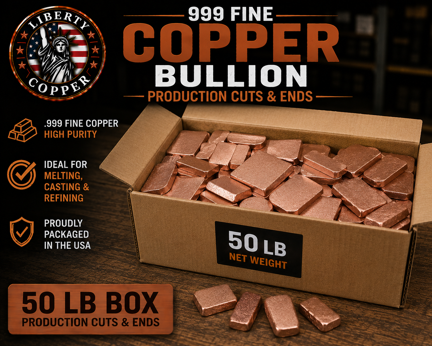 50 lb production ends and cuts box
