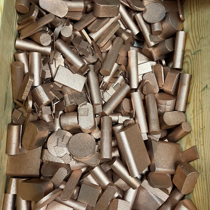50 lb copper bullion bars, bulk copper lot, .999 fine copper bars, buy bulk copper, copper bullion USA, copper stacking, copper investment, production copper bars, raw copper bars, made in USA copper