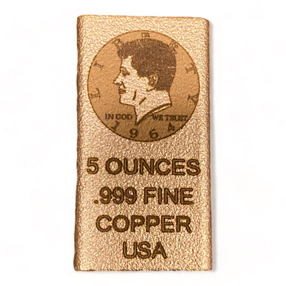 Collectable JFK 5 oz .999 Fine Copper Bar
