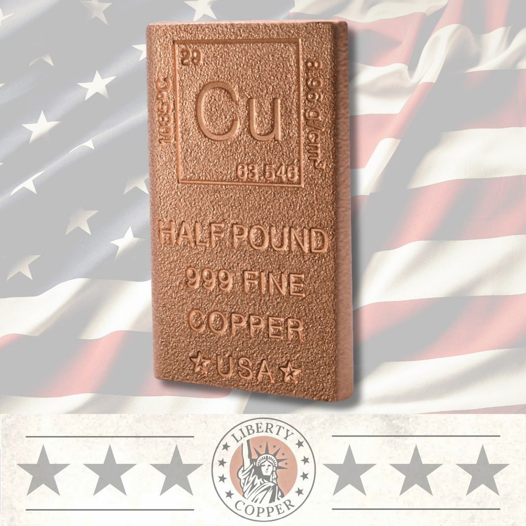 Half Pound Copper Bars - Liberty Copper