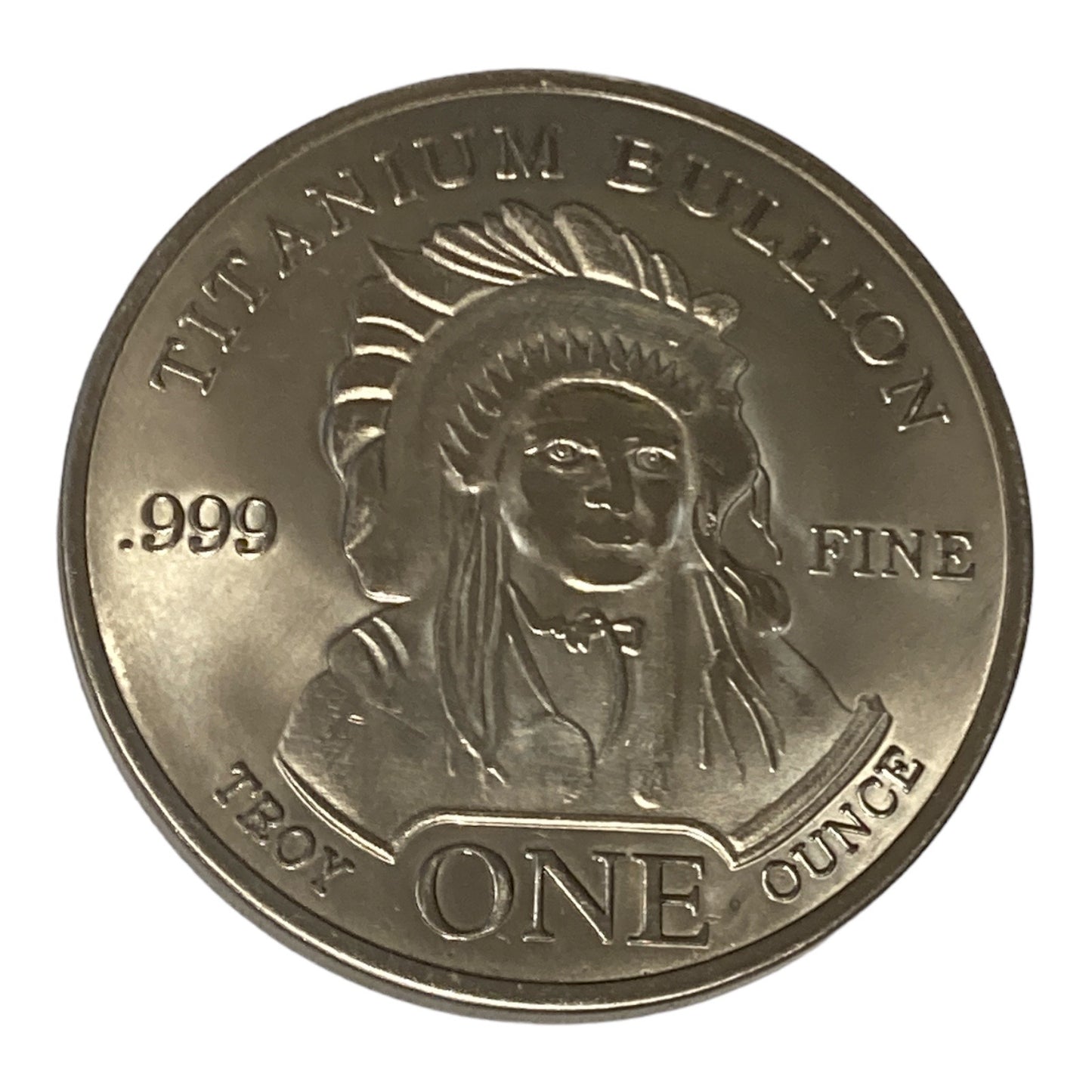 Indian Head with Buffalo - 1 Oz Titanium Round by Liberty Copper