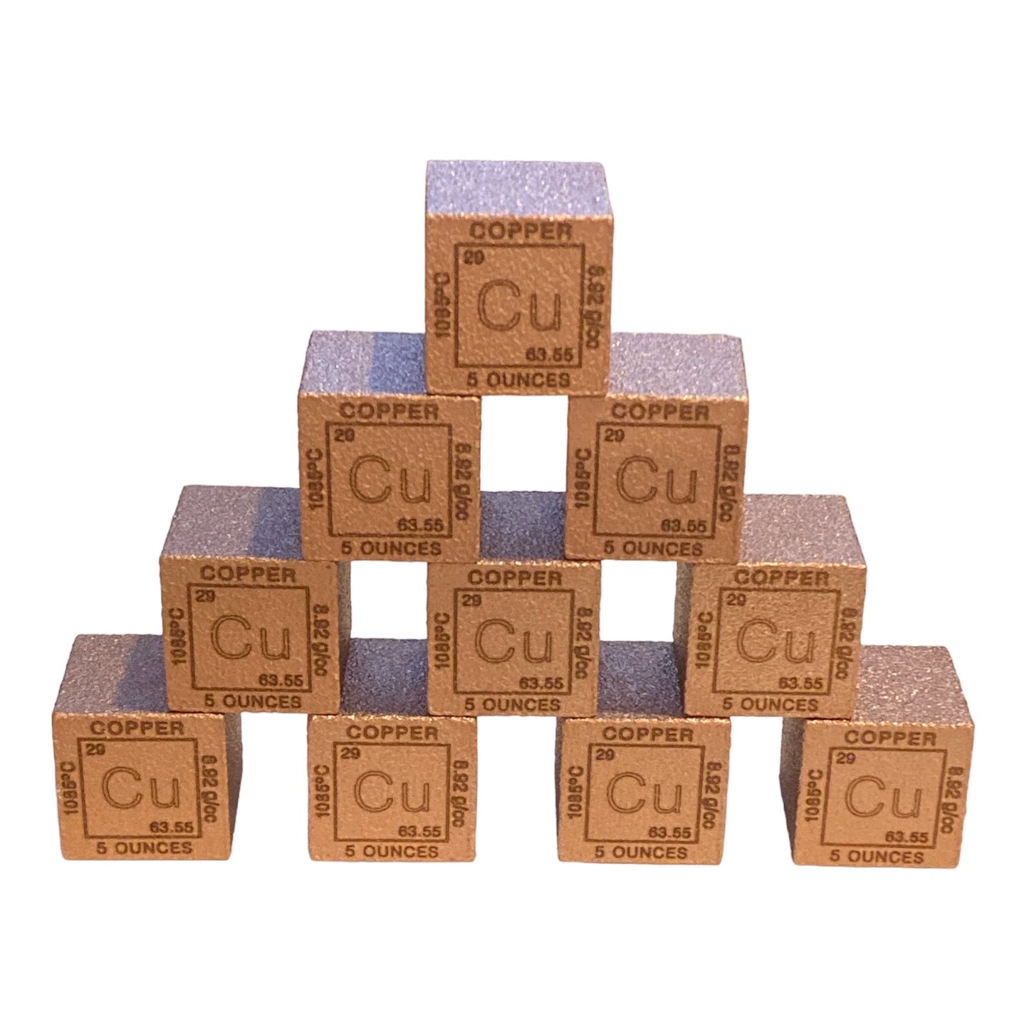 Collectable 5 oz copper Cu Element Cube. Bullion lot of 10