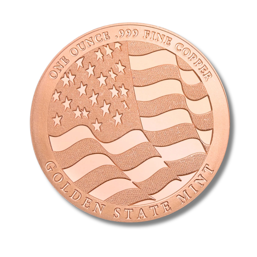 copper eagle round
1 oz copper round
.999 fine copper
golden state mint copper
eagle copper bullion
patriotic copper round
copper bullion round
american eagle copper round
buy copper rounds
copper stacking
copper collector
made in usa copper rounds
liberty copper
copper investment
copper bullion USA