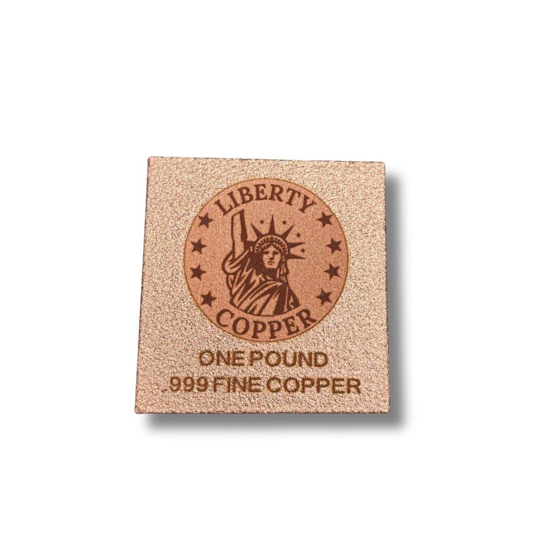 liberty copper bar, 1 lb copper bar, .999 fine copper, copper bullion, buy copper bar, copper stacking, physical copper, copper collectible, copper ingot, made in usa copper