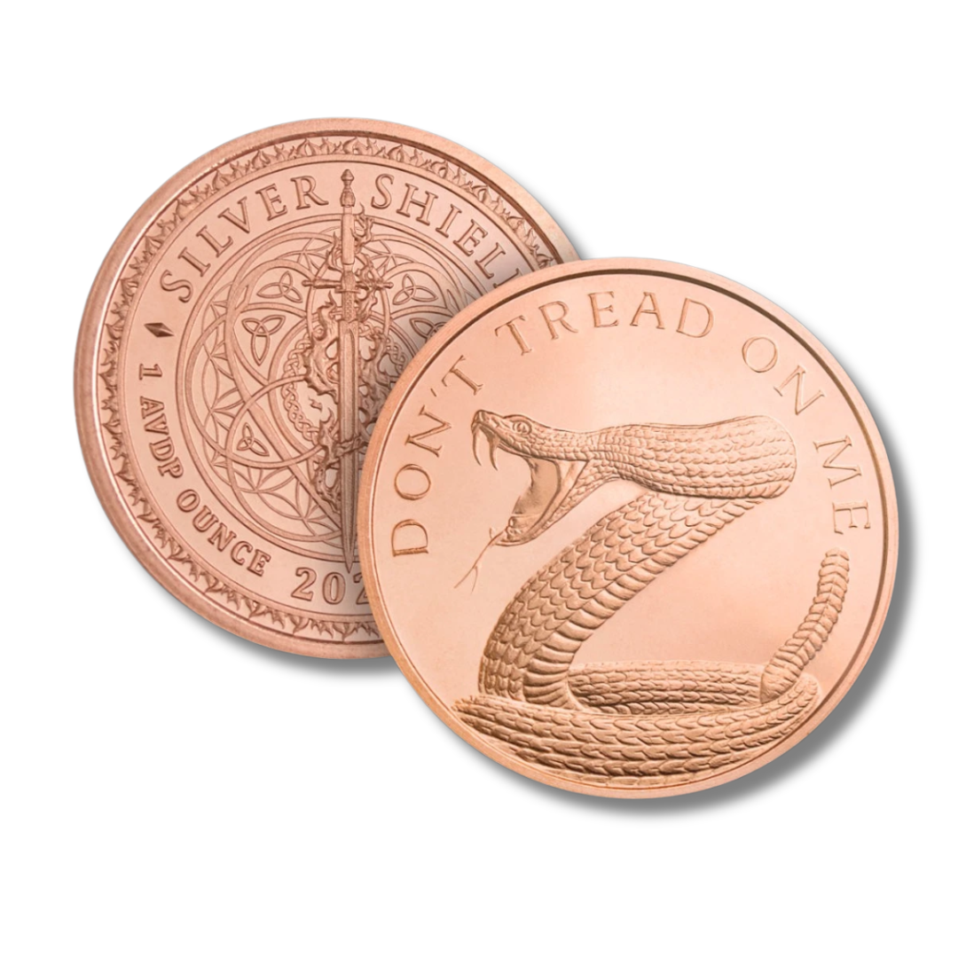 dont tread on me copper round
1 oz copper round
silver shield copper round
.999 fine copper
copper bullion round
rattlesnake copper round
copper collector
copper stacking
patriotic copper round
buy copper rounds
made in USA copper
copper bullion collectible
liberty copper
gadsden copper round
copper investment collectible