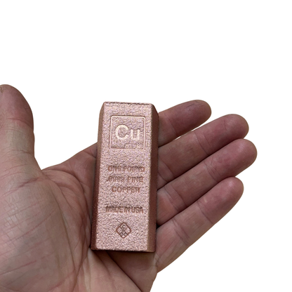 1 lb .9999 fine copper trapezoid bar by Liberty Copper