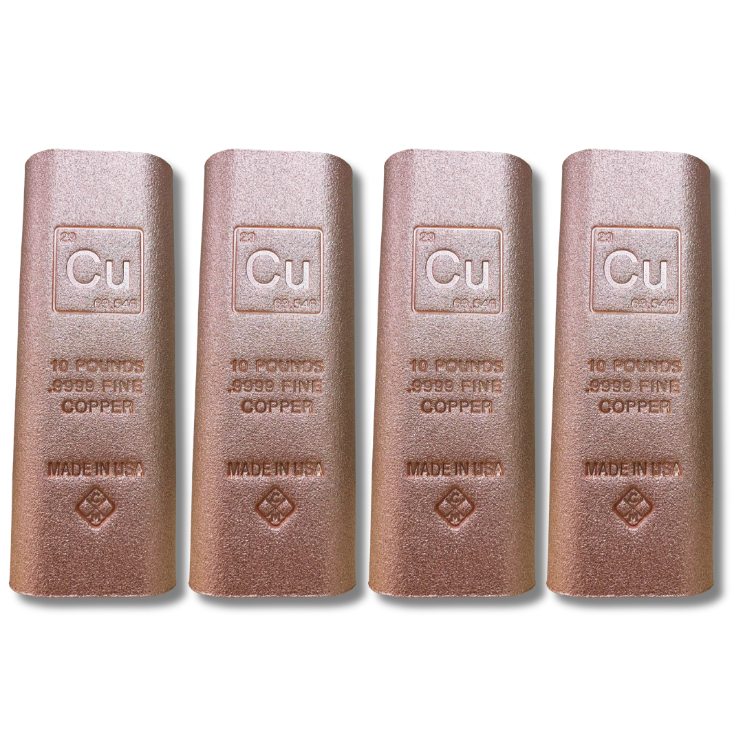 10 lb .9999 fine copper bar with rounded edges by Liberty Copper