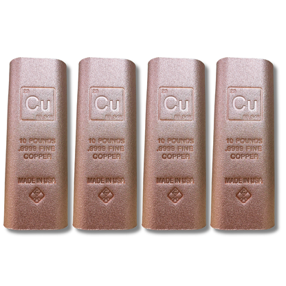 10 lb .9999 fine copper bar with rounded edges by Liberty Copper