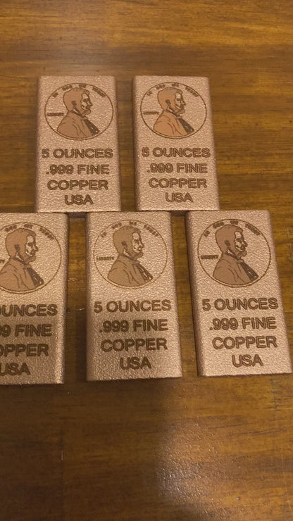 5 oz Copper Bar - Lincoln Head