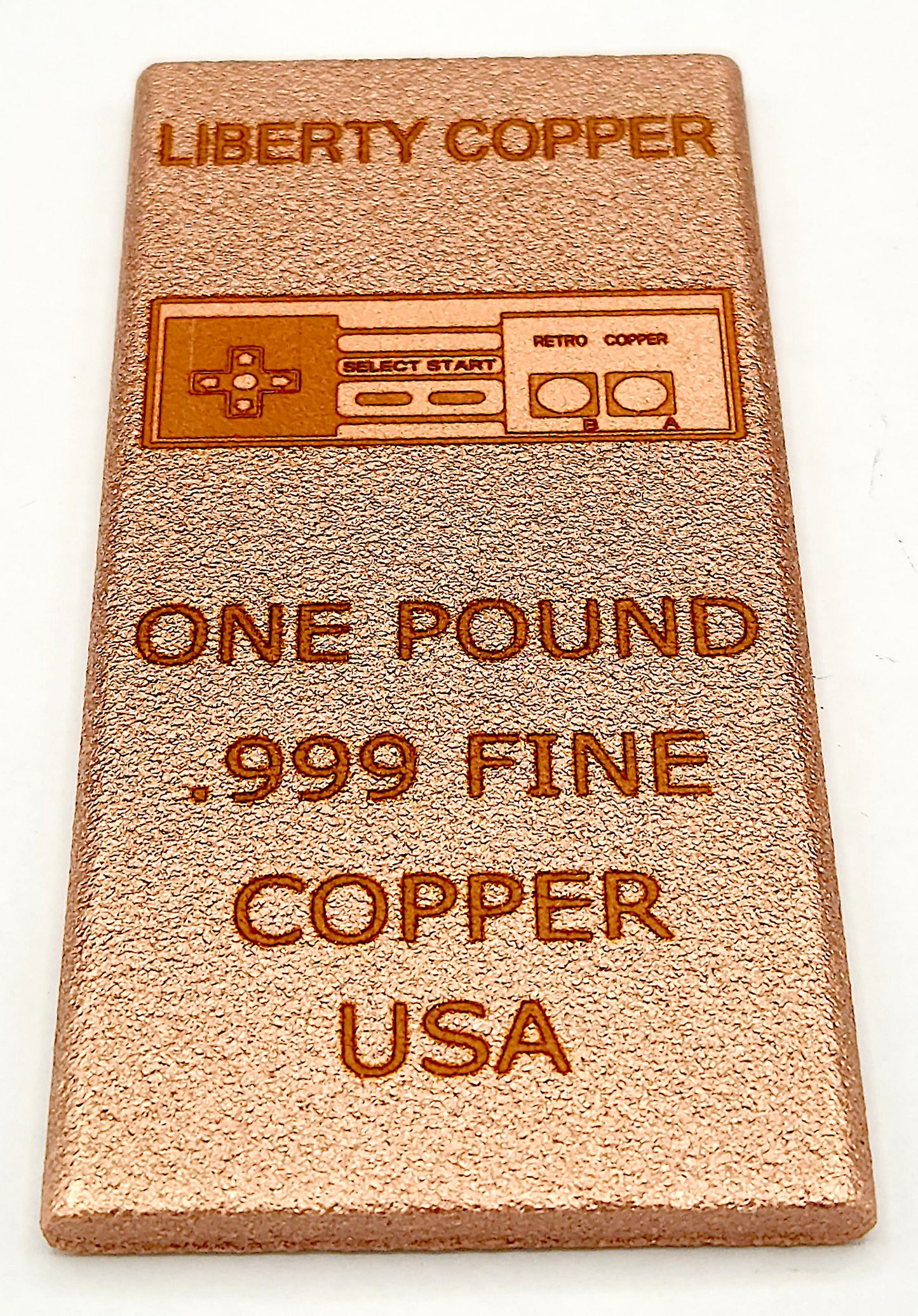 RETRO COPPER - GAME CONTROLLER DESIGN 1 POUND .999 FINE COPPER BULLION BAR By Liberty Copper