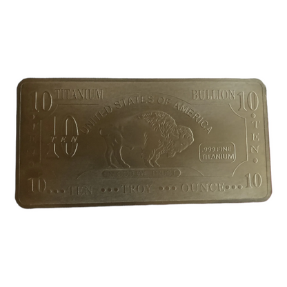10 oz Buffalo Titanium bar by Liberty Copper