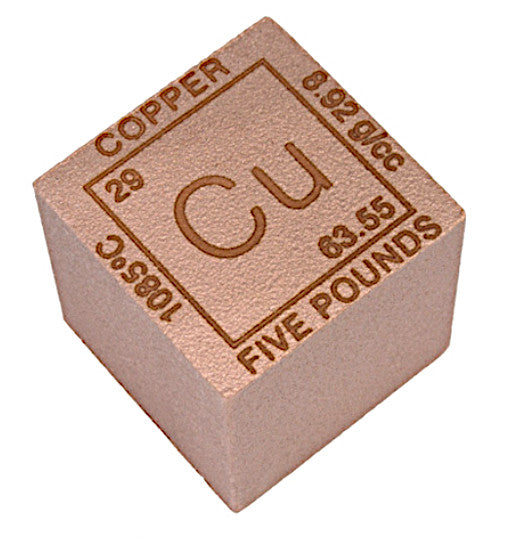 Cu Element design .999 Fine Copper Bullion Cube by Liberty Copper