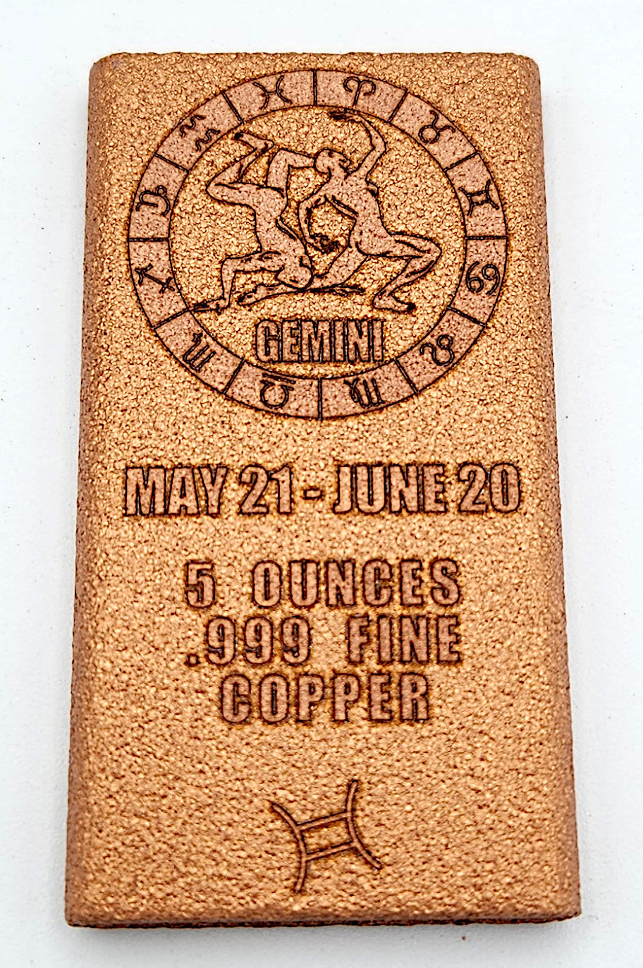 5 oz Copper Bar - Gemini by Liberty Copper