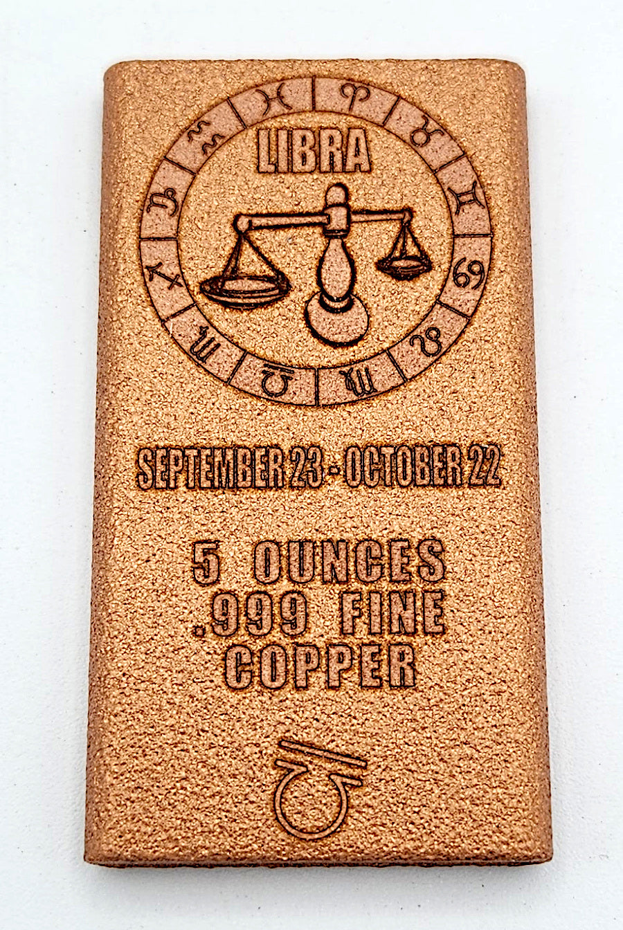 Libra - 5 oz Copper Bar .999 Fine Copper Bullion by Liberty Copper