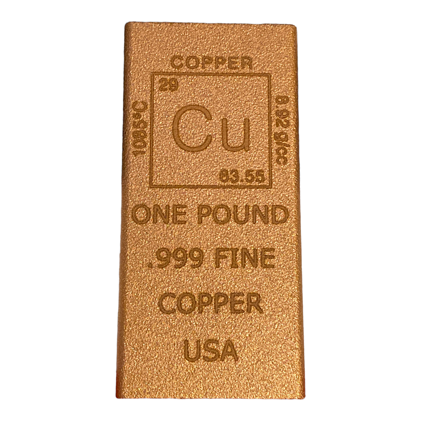 Cu Element 1 pound copper bullion bar by Liberty Copper