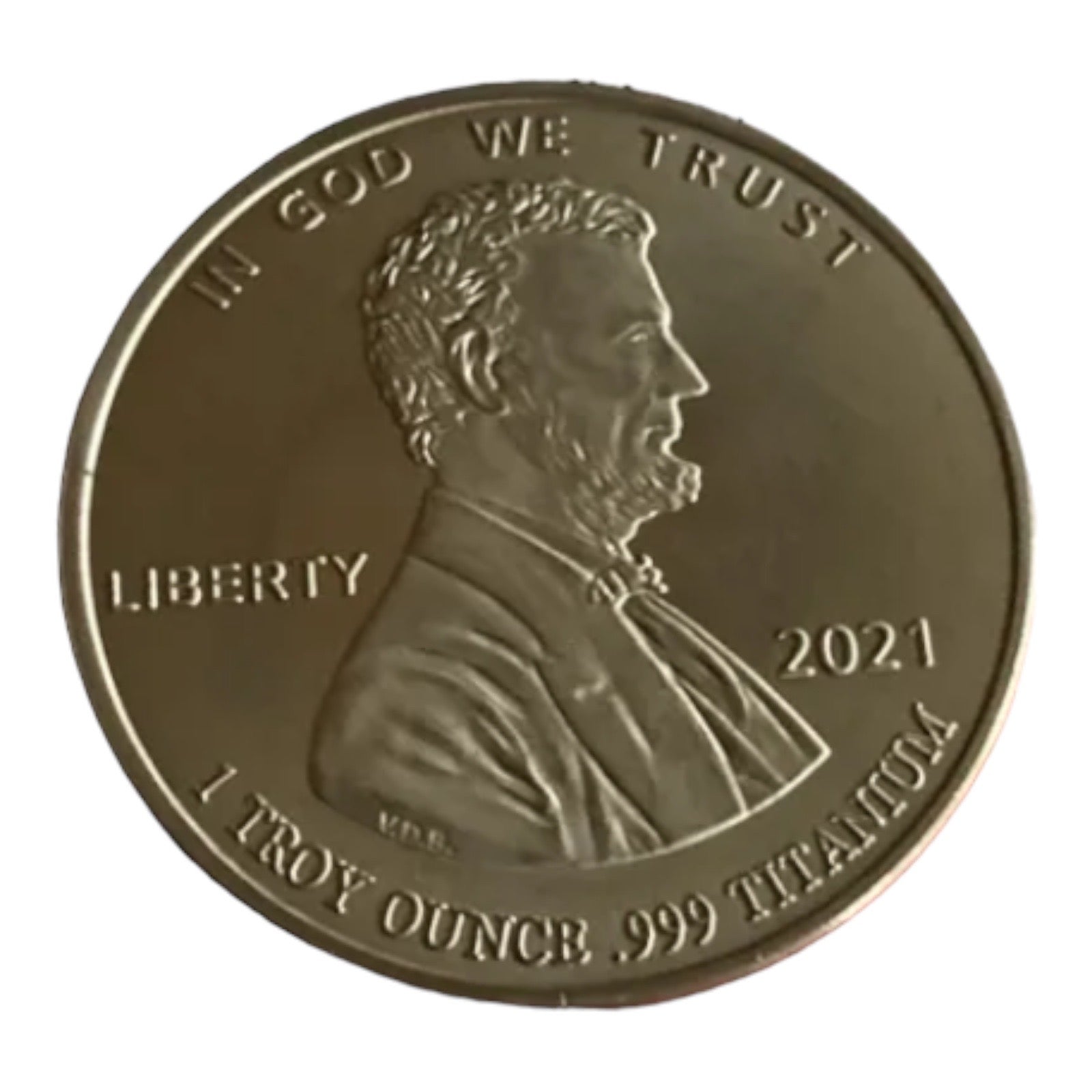 Lincoln with Lady Liberty Reverse - 1 Oz Titanium Bullion Round by Liberty Copper
