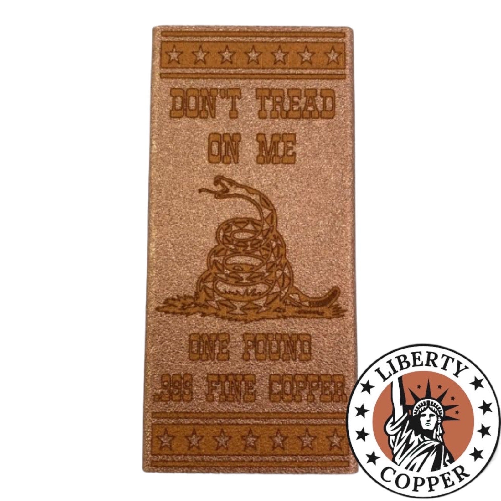 Don't Tread on Me one pound copper bullion bar by Liberty Copper